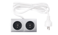 Priză electrică blat încastrat 2x230V dublu - Argint