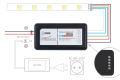Controler radio (RF) 24A 288W pentru benzi LED RGBW - Negru