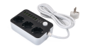Prelungitor bară 2m - 3 x prize de alimentare 230V + 6 x USB - Gri