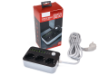 Prelungitor bară 2m - 3 x prize de alimentare 230V + 6 x USB - Gri