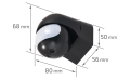 Senzor de mișcare 6186 PIR 800W 180° - Negru