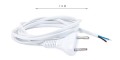Ștecher plat cu cablu de alimentare 2x0,75mm 1.9m - Alb