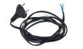 Ștecher plat cu cablu de alimentare 2x0,75mm 1.9m - Neagră