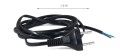 Ștecher plat cu cablu de alimentare 2x0,75mm 1.9m - Neagră