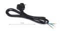 Fișa cu cablu de alimentare cu împământare OMY 3x0.75mm 1.5m - Neagră
