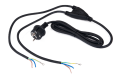 Fișa cu cablu de alimentare cu împământare, splitter 1/2 3x0.75mm 2m - Negru