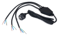 Fișa cu cablu de alimentare cu împământare, splitter 1/3 3x0.75mm 2m - Negru