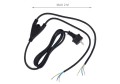 Fișa cu cablu de alimentare cu împământare, splitter 1/2 3x0.75mm 2m - Negru