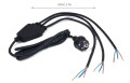 Fișa cu cablu de alimentare cu împământare, splitter 1/3 3x0.75mm 2m - Negru