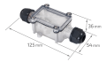 Conector cablu etanș ZH-0108 230V 3PIN CSJ 3x1.5 cutie transparentă IP68