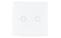 Întrerupător lumină de perete sticlă tactil Bianka dublu - Alb - WiFi (radio)