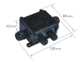 Conector cablu etanș CNP725-4T-A 450V 41A - cutie rezistentă la apă IP68 cu presetupe