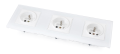 Priza electrică sticlă Bianka 230V 16A triplă cu împământare - Albă