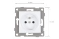 Priza electrică pentru ramă Bianka 230V 16A simplă cu împământare - Albă