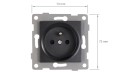 Priza electrică pentru ramă Bianka 230V 16A simplă 2x USB cu împământare - Neagră