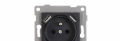 Priza electrică pentru ramă Bianka 230V 16A simplă 2x USB cu împământare - Neagră