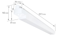 Corp de iluminat cu halogen LED pe șină Steka Mondi 30W 60cm - Alb - Alb neutru (4000K)