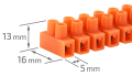 Conector cu 12 căi - bară de conexiune prin pasaj - 4mm 3A