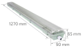 Set: 1x Corp de iluminat ermetic 2x120cm + 2x Tub LED 18W - Alb neutru (4500K)