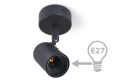 Montaj de suprafață perete-tavan E27 LED Halo x1 - Negru