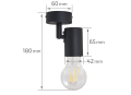 Montaj de suprafață perete-tavan E27 LED Halo x1 - Negru