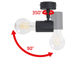Montaj de suprafață perete-tavan E27 LED Halo x1 - Negru