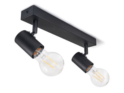 Montaj aplicat perete-tavan E27 LED Halo x2 - Negru