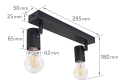 Montaj aplicat perete-tavan E27 LED Halo x2 - Negru