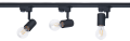 Set Halo Steak Czarna lampă pe șină LED E27 x3 + șină 1,5m - Negru