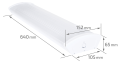 Set: 1x Corp de iluminat cu abajur Deneb 2x60cm + 2x Bec LED 9W - Alb rece (6000K)