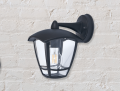 Lampa de fațadă - aplica de grădină - corp de iluminat exterior E27 LED Niko - Montare pe perete în jos - Neagră