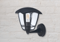 Lampă de fațadă - aplica de grădină - corp de iluminat exterior E27 LED Niko - Montare pe perete în partea de sus - Neagră