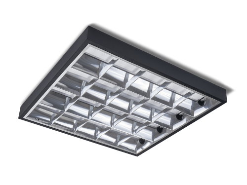 Obudowa rastrowa natynkowa do świetlówek LED T8 – 4x60 cm - Neagră