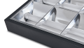 Set: 1x Corp de iluminat raster negru montat la suprafață 4x60cm + 4x Tub LED 9W - Alb cald (3000K)