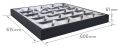 Set: 1x Corp de iluminat raster negru montat la suprafață 4x60cm + 4x Tub LED 9W - Alb cald (3000K)