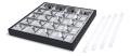 Set: 1x Corp de iluminat raster negru montat la suprafață 4x60cm + 4x Tub LED 9W - Alb cald (3000K)