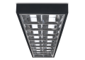 Set: 1x Corp de iluminat raster negru montat la suprafață 2x120cm + 2x Tub LED 18W - Alb cald (3000K)