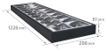 Set: 1x Corp de iluminat raster negru montat la suprafață 2x120cm + 2x Tub LED 18W - Alb cald (3000K)