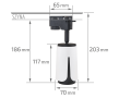 Set de Spoturi pentru Șină XD-IK252W Lampă Alb-Negru LED GU10 x3 + Șină 1,5m - Negru