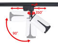 Set de Spoturi pentru Șină XD-IK252W Lampă Alb-Negru LED GU10 x3 + Șină 1,5m - Negru