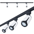 Set de Spoturi pentru Șină XD-IK252W Lampă Alb-Negru LED GU10 x3 + Șină 1,5m - Negru