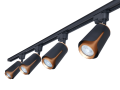 Set de Spoturi pentru Șină Steka XD-IK252B Lampă Negru-Auriu LED GU10 x4 + Șină 2m - Negru