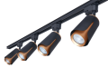 Set de Spoturi pentru Șină Steka XD-IK252B Lampă Negru-Auriu LED GU10 x4 + Șină 2m - Negru
