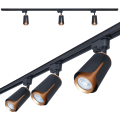 Set de Spoturi pentru Șină Steka XD-IK252B Lampă Negru-Auriu LED GU10 x3 + Șină 1,5m - Negru 