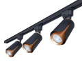 Set de Spoturi pentru Șină Steka XD-IK252B Lampă Negru-Auriu LED GU10 x3 + Șină 1,5m - Negru 