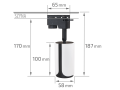 Set Steka Sento Lampă pe șină alb-negru LED GU10 x3 + șină 1,5m - Negru
