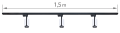 Set Steka Sento Lampă pe șină alb-negru LED GU10 x3 + șină 1,5m - Negru