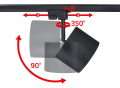 Set Steka Toni lampă pe șină LED AR111 GU10 x3 + șină de 1,5 m - Negru