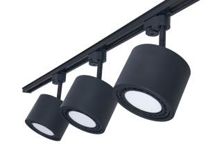 Set Steka Toni lampă pe șină LED AR111 GU10 x3 + șină de 1,5 m - Negru