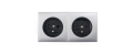 Priză electrică blat încastrat 2x230V dublu - Argint